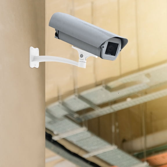 HOOWIFFY Heavy Duty White Aluminum Security Camera Mount Bracket for Wall Installation, and Support