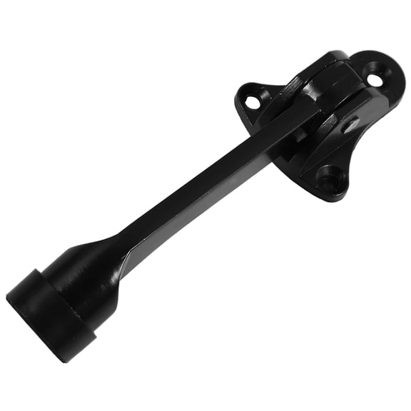 HOOWIFFY Heavy Duty Black Metal Door Stopper with Kick Down Hold Open for Home Doors
