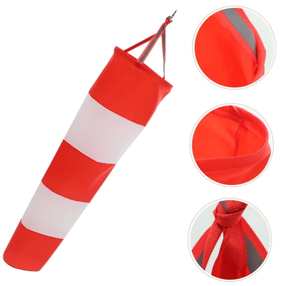 HOOWIFFY Heavy Duty Red Airport Flag Windsock for Wind Direction Measurement and Garden Decor