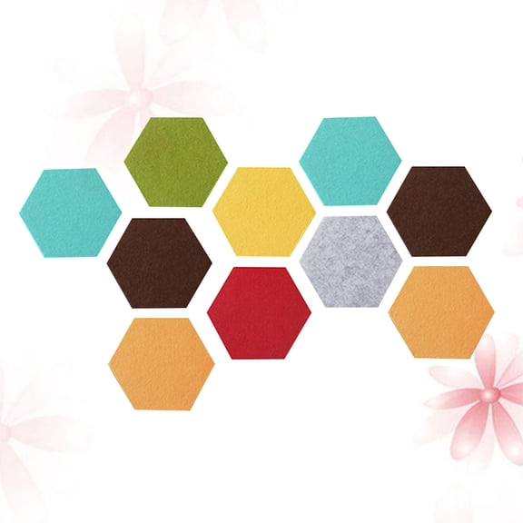 HOOWIFFY Hexagon Wall Decals 10 Pack Felt Stickers for Notice Board Classroom Modern Random