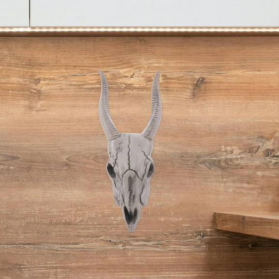 HOOWIFFY Outdoor Decorations Beige Goat Head Wall Hanging Plastic Art Display Decor 1Pcs