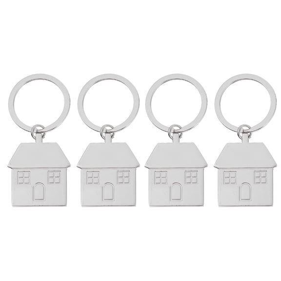 HOOWIFFY Stainless Steel House Shaped Pendant Keychain, Car Key Accessory Perfect for Housewarming