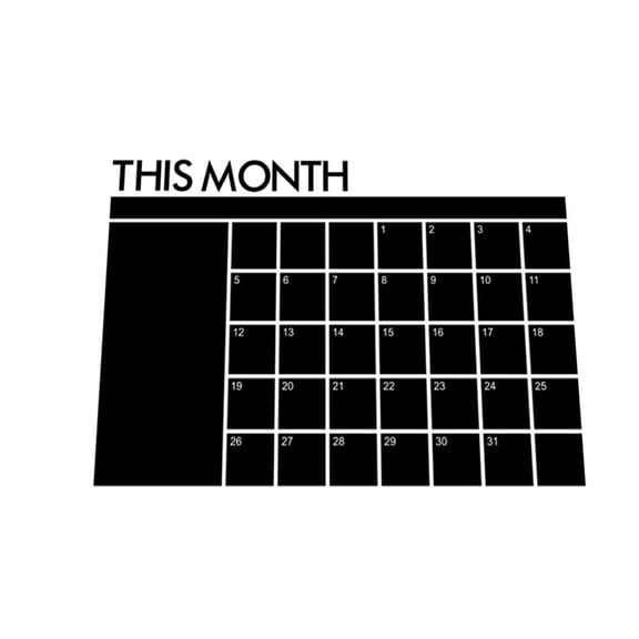 HOOWIFFY Removable Black Erase Calendar Board Convenient Planner Accessory for Home