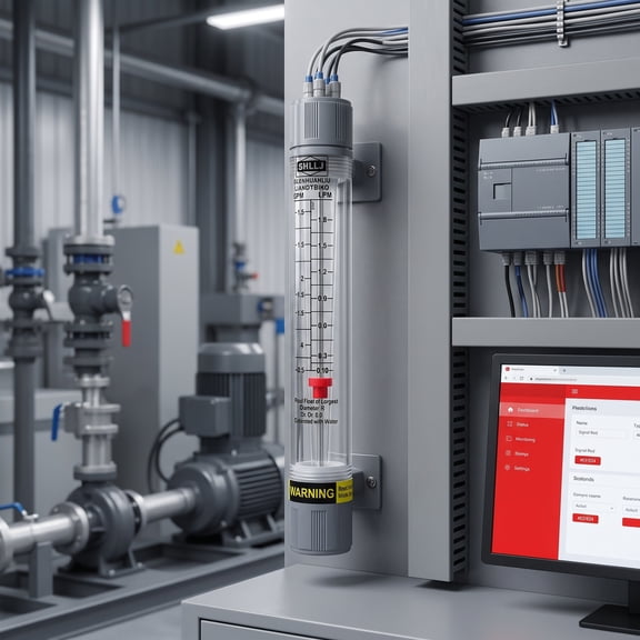 HOOWIFFY IP68 Rated Transparent Plastic Flow Meter with Wide Range Liquid Flow Detection