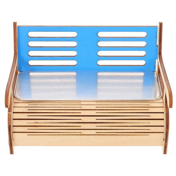 HOOWIFFY Wood Hamster Hideout House Small Pet Sofa Cozy Cage Decoration for Hamsters Gerbils Mice and Small Animals