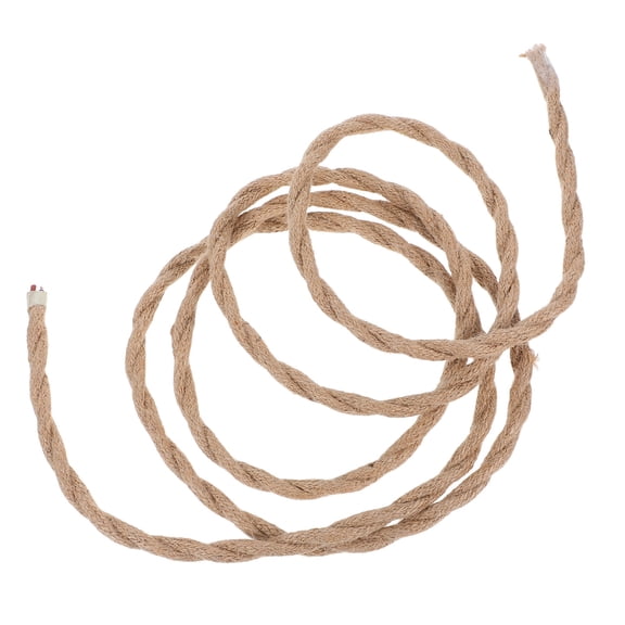 HOOWIFFY Industrial Rope Covered Wire with Copper Core, Khaki Hemp Rope, Heat Resistant for Farmhouse Lighting