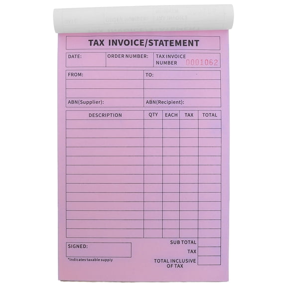 HOOWIFFY Business Invoice Receipt Book Multi Part English Tax Invoice for Small Business