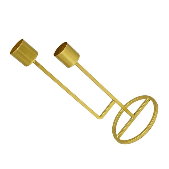 HOOWIFFY Iron Taper Candlestick Holder 1Set Golden 24x10.5in Vintage Design for Home Decor