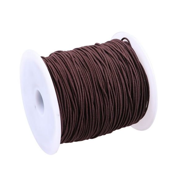 HOOWIFFY Stretchy Beading Thread Dark Coffee Color Latex Elastic Cord 1 Roll for Jewelry Making Crafts