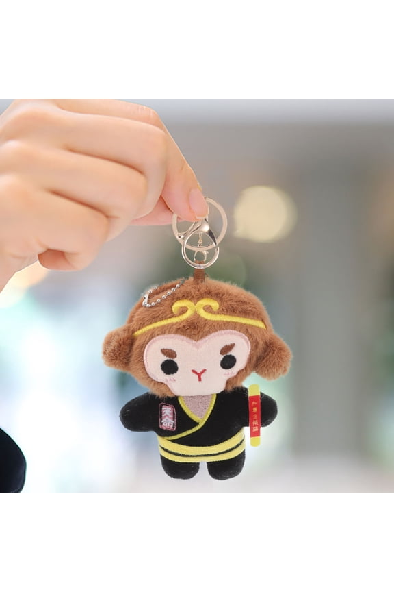 Small Plush Toy Keychain, Soft Cloth Figure for Home Decor, 1 Set