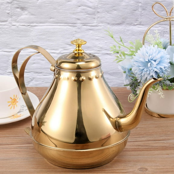 HOOWIFFY Golden Electric Hot Water Pot with Built-in Filter, Stylish Design for Home and Office Use, Fast Heating Kettle