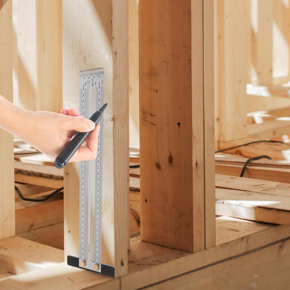 HOOWIFFY Lightweight Foldable Metal Marking Ruler for Reliable Carpentry Measurement Tasks