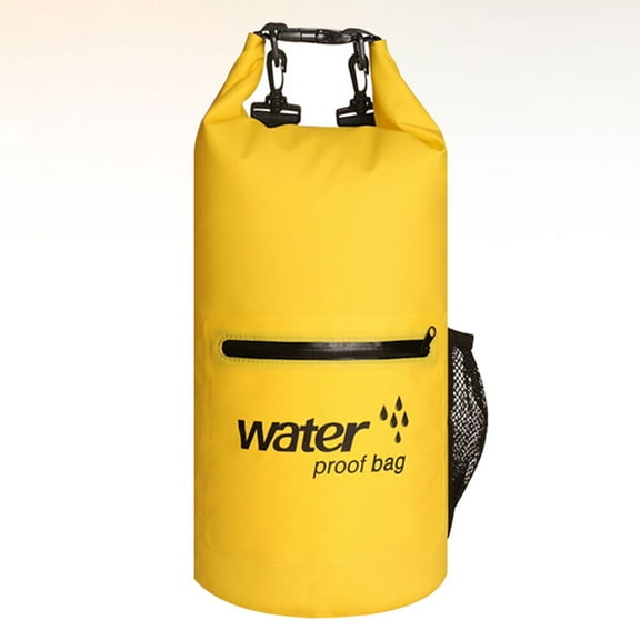 HOOWIFFY 1Pcs Inflatable Bag Waterproof Swim Bag Yellow PVC Personal Item Storage for Swimmers