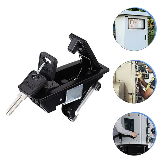 HOOWIFFY Lock Latch Adjustable Flush Lever Lock Zinc Alloy Black 1Set for Outdoor Use