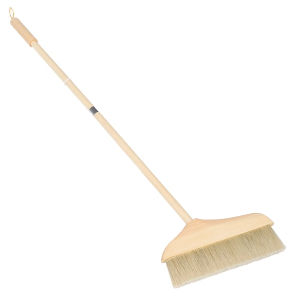 HOOWIFFY Wooden Khaki Broom, Soft Bristles, for Home, Easy to Use, Effective Dust and Hair Removal