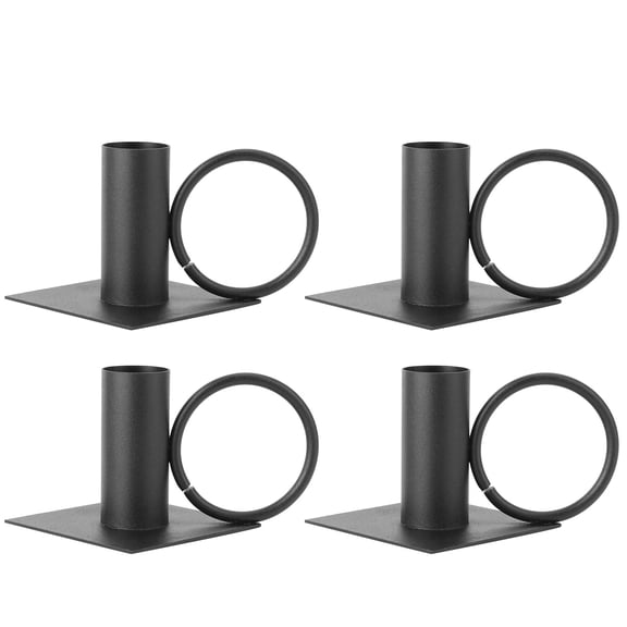 HOOWIFFY Retro Iron Candle of 4, Unique Vintage Style Candle Holders for Home and Office Decor