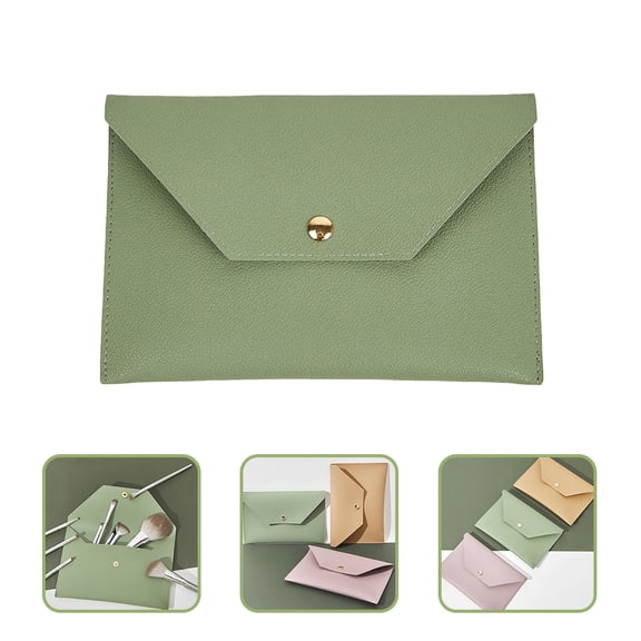 HOOWIFFY Makeup Brush Storage Pouch Green Cosmetic Bag Wallet for Cash and Accessories