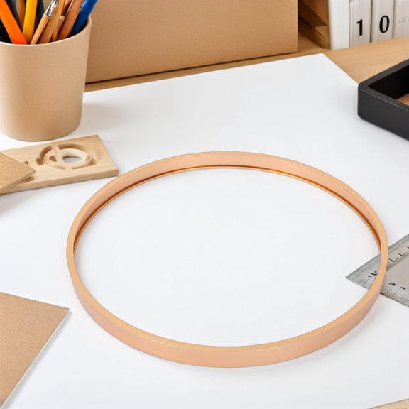 HOOWIFFY Matte Golden Aluminum Alloy Circular Frame with Hooks for Easy Wall Installation