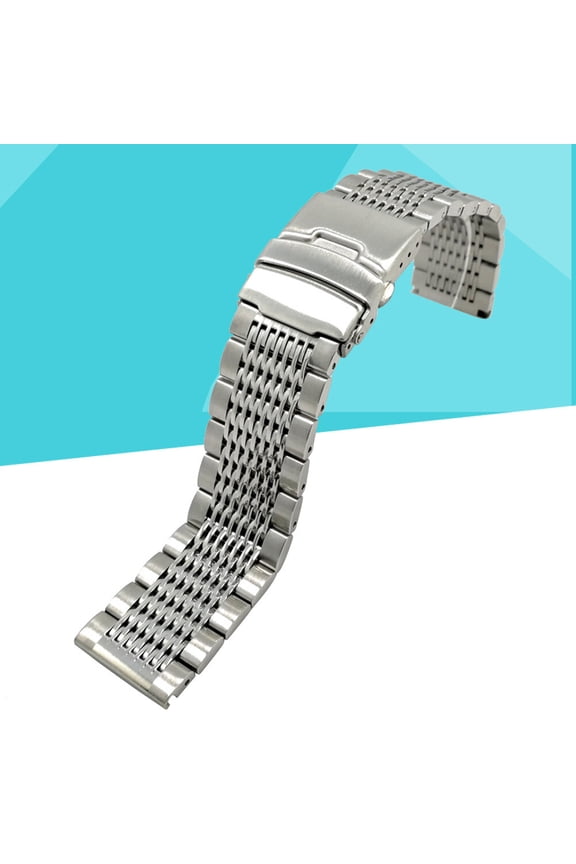 24mm Stainless Steel Watch Band Replacement Strap for Men and Women, 0.79in Wide, 1 Piece