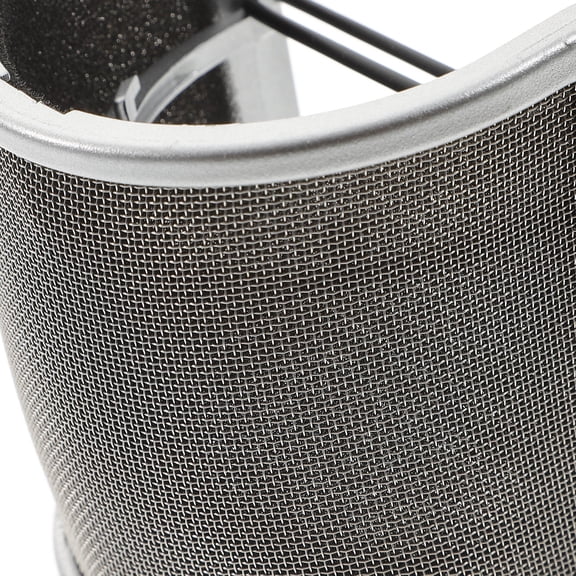 HOOWIFFY Microphone Pop Filter Plated Silver Metal Mesh with Quick Assemble Elastic Band for Studio Use