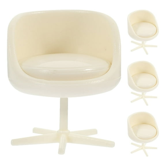 HOOWIFFY Beige Mini Dollhouse Furniture Set 4 Pieces for Creative Projects and Home Decor Accessories