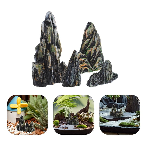 HOOWIFFY 4-Piece Multi-Colored Resin Fish Decorations for Aquarium Landscape, Ornament Accessories for Home and Office