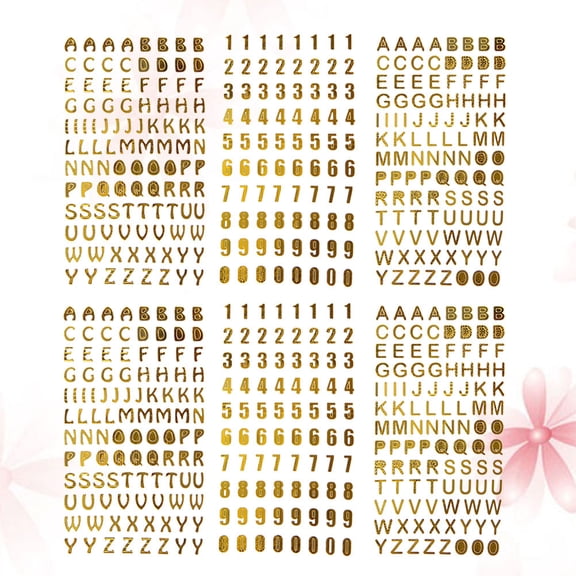 HOOWIFFY Multi Color Gold Foil Stickers Alphabet and Number for Decoration Durable Easy to Use Craft Supplies