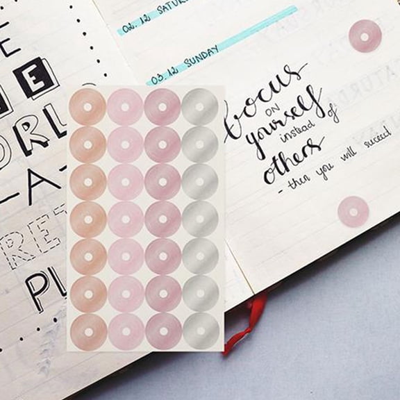 HOOWIFFY Loose-Leaf Paper Hole Reinforcement Stickers Multi Color Strong Adhesive Labels