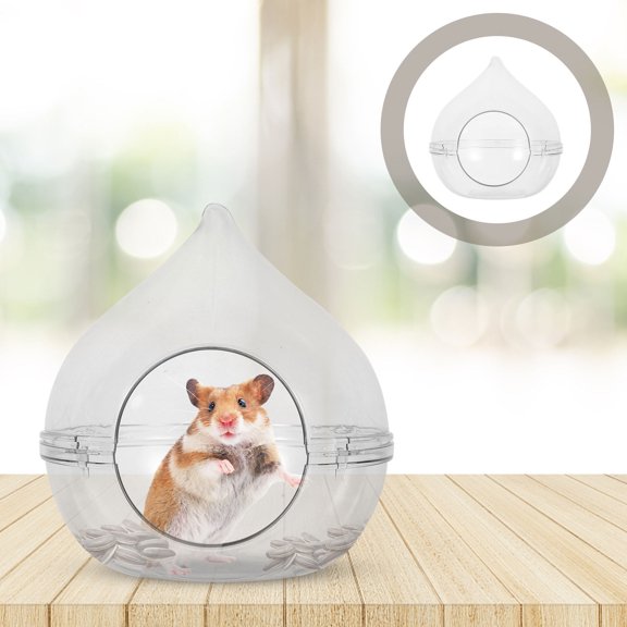 HOOWIFFY Multi Function Transparent Hamster Bathbox for Sand Bathing and Pet Care