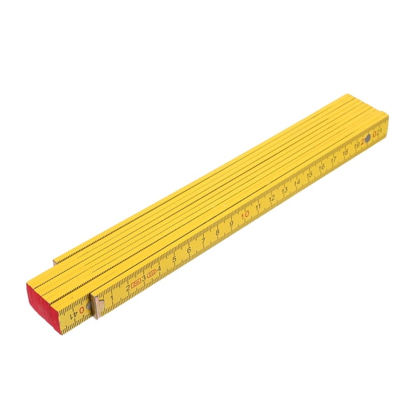 HOOWIFFY Birch Wood Carpenter Folding Ruler Featuring Compact Design and Precise Metric Measurements