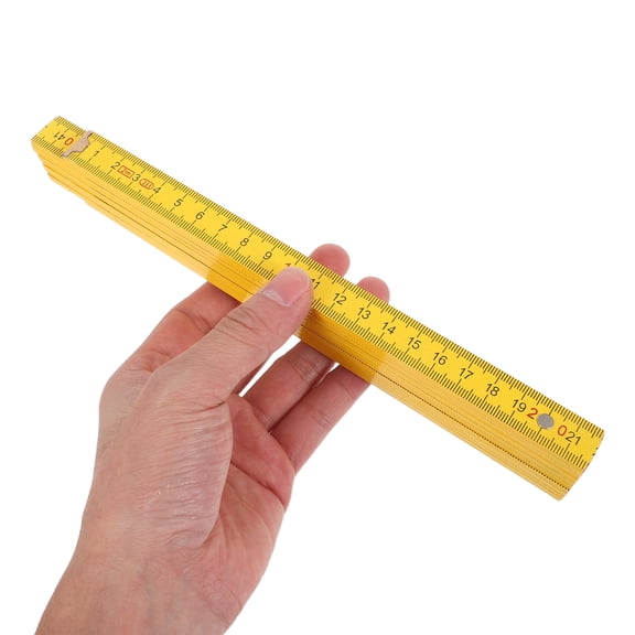 HOOWIFFY Birch Wood Carpenter Folding Ruler Featuring Compact Design and Precise Metric Measurements