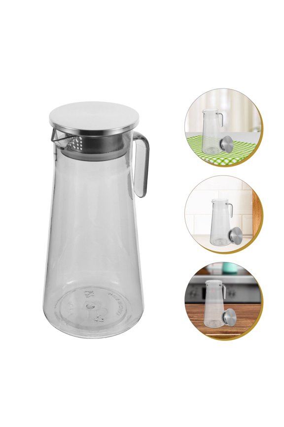 Multipurpose Acrylic Water Carafe with Lid Dark Grey Ideal for Hot Cold Beverage Storage