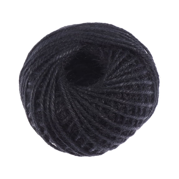 HOOWIFFY Black Jute Twine Rope for Crafts, Sewing, Projects, Multipurpose Natural Paper Cord for Home and Art Use