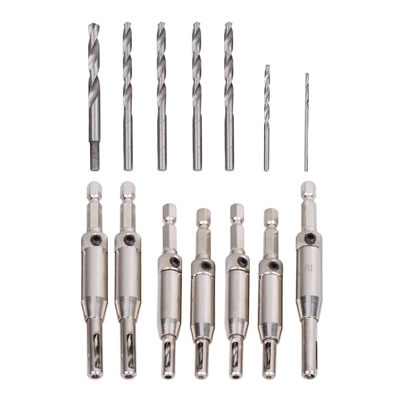HOOWIFFY Grey Countersink Drill Bit Set for General Building Drilling Deburring and Reaming Tasks