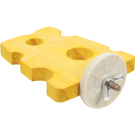 HOOWIFFY Wooden Parrot Perch Stand Yellow for Pet Standing and Exercise