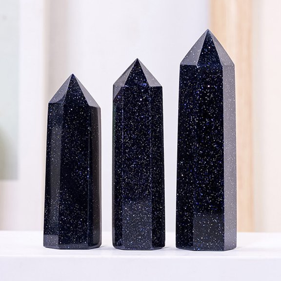 HOOWIFFY Natural Crystal Stone Hexagonal Column Decorative Ornament for Desktop