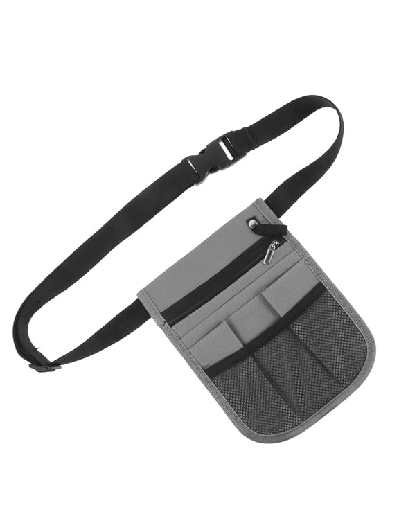 Durable Grey Nurse Utility Pouch with Multiple Compartments for Work Storage