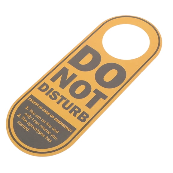HOOWIFFY Office Door Hanging Sign Yellow PVC Do Not Disturb Message with Easy Hook Installation