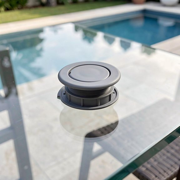 HOOWIFFY Outdoor Umbrella Ring and Cap for Patio Tables with Enhanced Stability and Weather Resistant Plastic Grey