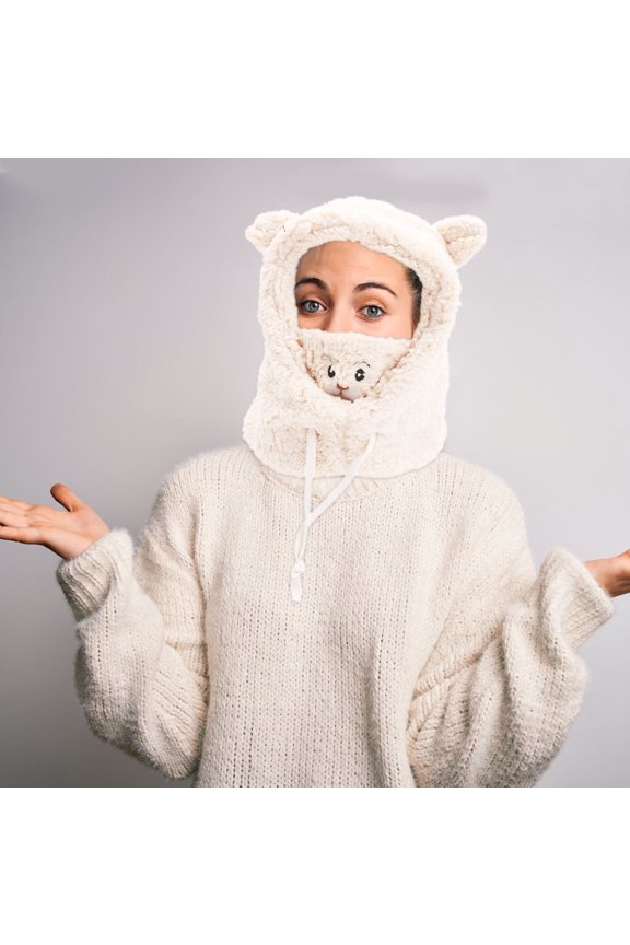 Outdoor Windproof Facial Hood in Beige for Cycling Hiking and Winter Sports Use