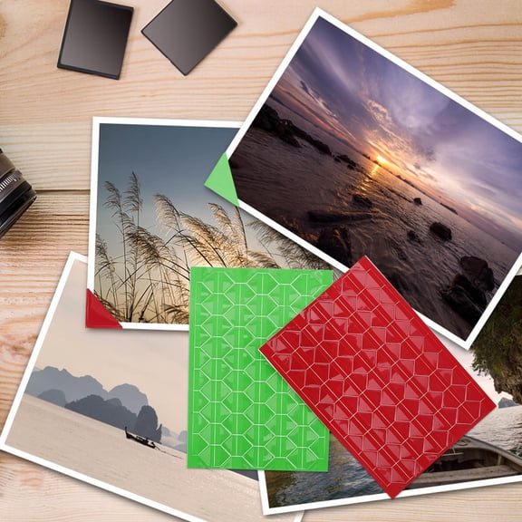 HOOWIFFY PVC Self Adhesive Photo Corners Assorted Color for Photo Wall and Scrapbook Decoration