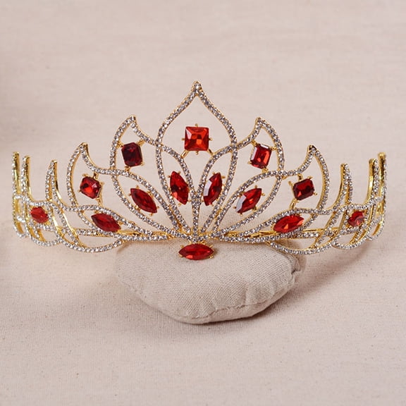 HOOWIFFY Pageant Crowns for Women Rhinestone Crown with Circular Design for Hair Jewelry 1Pack