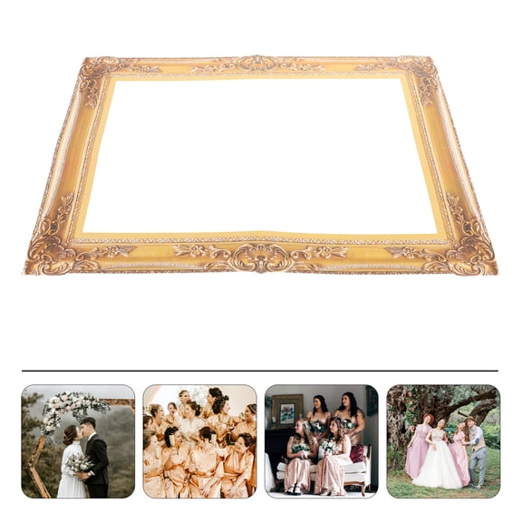 HOOWIFFY Paper Picture Frame Cutouts in Plated Gold for Wedding Photo Booth Decoration
