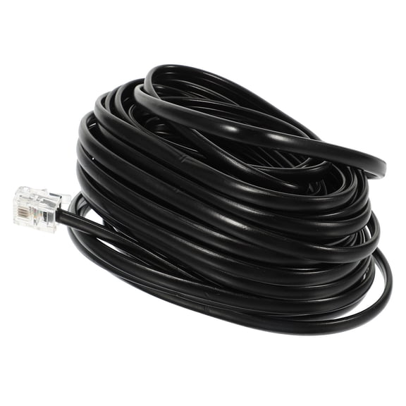 HOOWIFFY Phone Extension Cord For Landline Telephone Cord Black PVC Stable Connection 1Pack