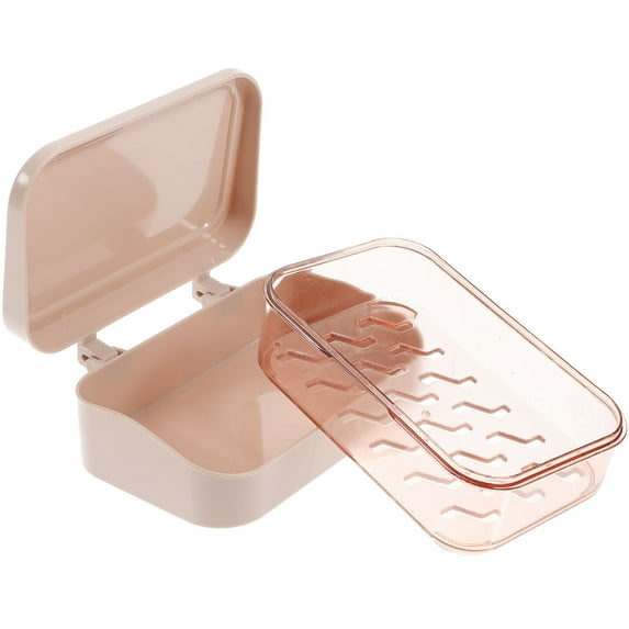 HOOWIFFY Pink ABS Soap Box Holder Container 1Pcs for Bathroom and Kitchen with Simple Look Design