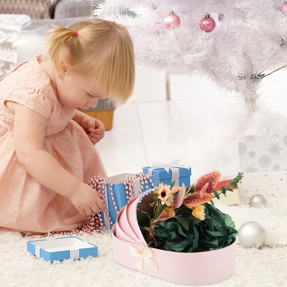 HOOWIFFY Pink Floral Wrapping Box for Packaging and Storage