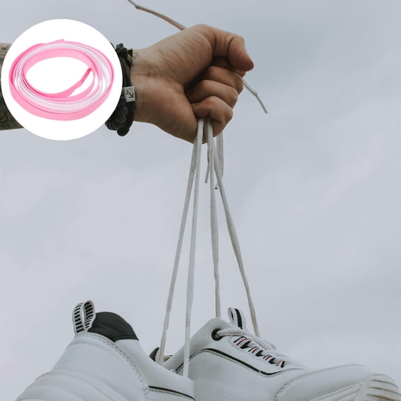 HOOWIFFY Pink Polyester Flat Shoe Laces for Sneakers and Boots Material 1Pair