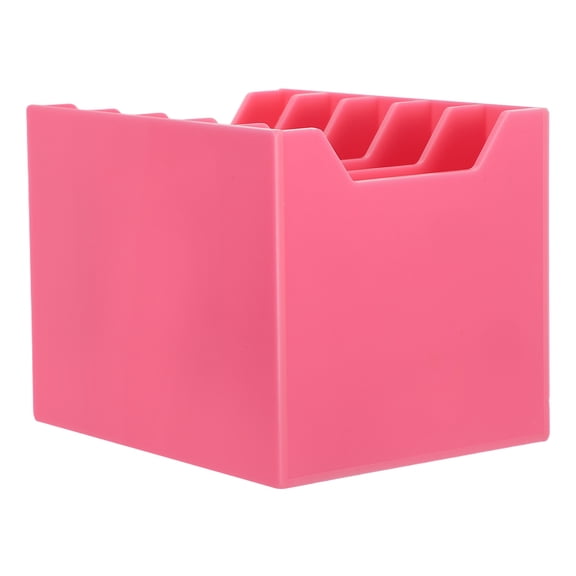 HOOWIFFY Acrylic Desk Phone Organizer with Multiple Compartments for Efficient Office Phone Storage and Desktop Organization