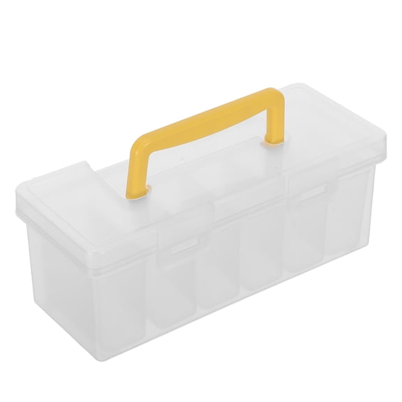 HOOWIFFY Plastic Screw Organizer Box Clear with 6 Compartments and Portable Handle for Hardware