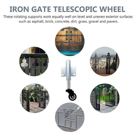 HOOWIFFY Plated Silver PU Door Wheel with Swivel Caster for Asphalt Brick Concrete Surfaces